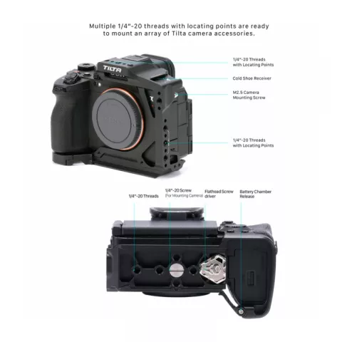 Tilta клетка для камеры Sony A7R V Half Cage Lightweight Kit Black (TA-T46-A-B)