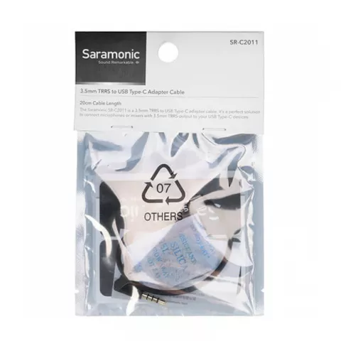 Saramonic SR-C2011 Кабель-переходник правый-угловой 3.5mm TRRS на USB-C