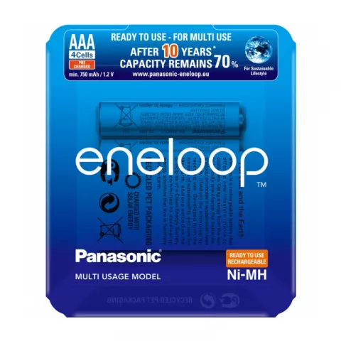 Аккумулятор PANASONIC Eneloop AAA 750 4BP (BK-4MCCE/4LE)