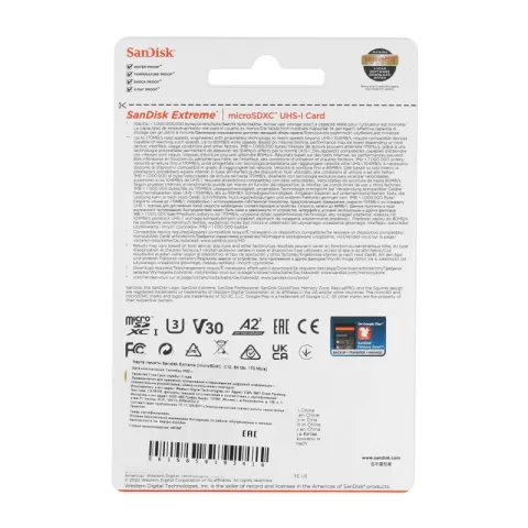 SanDisk Extreme microSDXC UHS-I U1 64 ГБ, U3 V30 A2 170/80MB/s (SDSQXAH-064G-GN6MN)