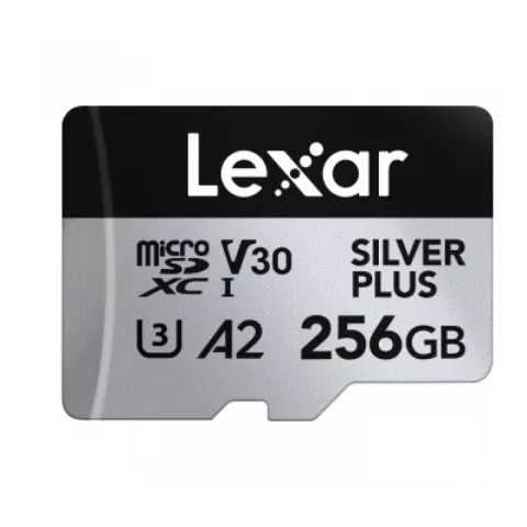 Карта памяти 256GB Lexar Silver Plus microSDXC UHS-I (W/R 205/150mb/s) C10 A2 V30 U3 (LMSSIPL256G-BNANG)