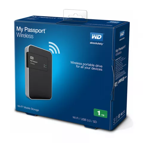 Внешний жесткий диск WD My Passport Wireless WDBK8Z0010BBK-EESN 1000GB 2,5