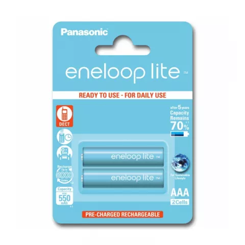 Аккумулятор PANASONIC Eneloop Lite AAA 550 2BP (BK-4LCCE/2DE)