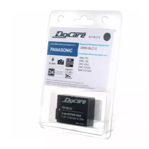 Аккумулятор для фотоаппарата DigiCare PLP-BLC12/ DMW-BLC12 для DMC-G5, G6, G7, GH2, FZ200, FZ1000
