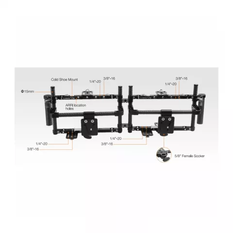 E-IMAGE Q200-TWIN Dual carbon fiber monitor cage. Клетка для монитора (9