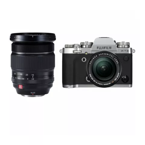 Цифровая фотокамера Fujifilm X-T3 Kit XF 18-55mm F2.8-4 R LM OIS Silver + XF 16-55 F2.8 R LM WR