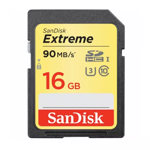 Карта памяти SanDisk Extreme SDHC UHS Class 3 90MB/s 16GB