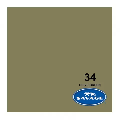 Savage 34-12 OLIVE GREEN, бумажный фон оливковый 2,72 х 11,0 метров