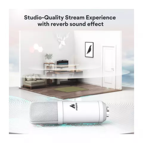 Maono AU-A04E USB-микрофон конденсаторный кардиоидный white