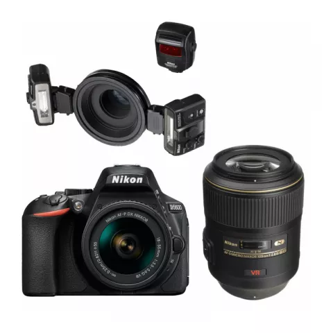 Дентал-кит Комплект для стоматологии: фотокамера Nikon D5600 Kit 18-55 VR AF-P + вспышка Nikon Speedlight Commander Kit R1C1 + объектив Nikon105mm f/2.8G ED
