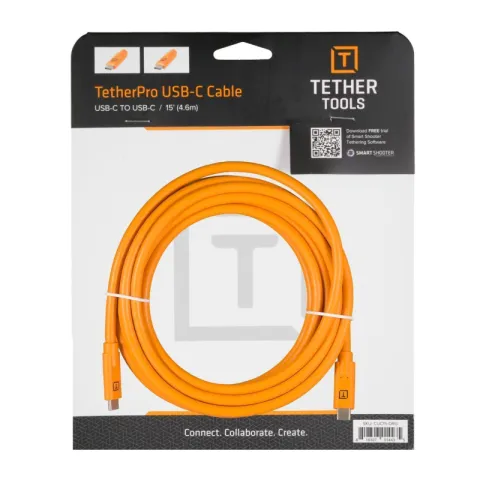 Адаптер Tether Tools TetherPro Optima 10G USB-C (0.51m) с угловым разъемом Orange [CUCRTC1G2-ORG]