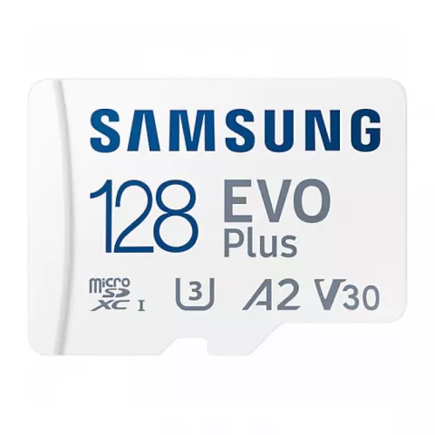 Карта памяти Samsung 128GB microSDXC Card EVO Plus U3, V30, A2 160MB/s White (MB-MC128SA/APC)