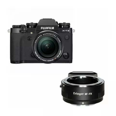 Fujifilm X-T3 Kit XF 18-55mm F2.8-4 R LM OIS + Fringer NF-FX