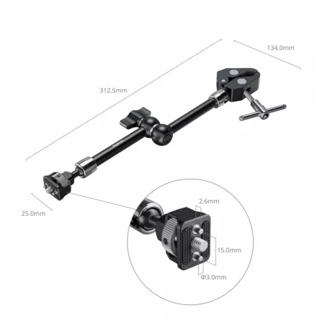 SmallRig 5311 Универсальный шарнирный держатель-струбцина для аксессуаров Magic Arm Crab Clamp (11