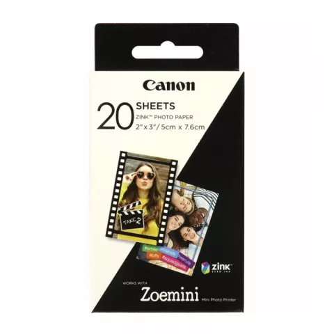 Бумага Zink Paper ZP-2030 для фотоаппаратов и принтеров Zoemini (20 листов)