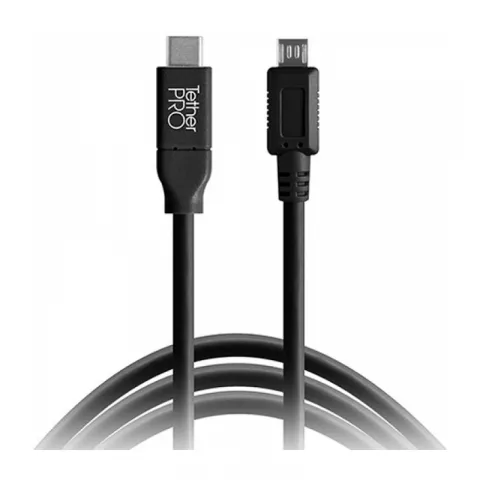 Кабель Tether Tools TetherPro USB-C to 2.0 Micro-B 5-Pin 4.6m Black (CUC2515-BLK)