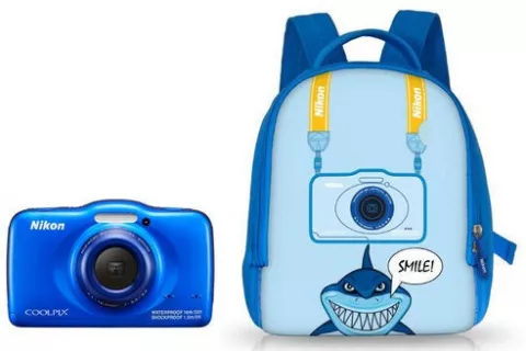 Цифровая фотокамера Nikon Coolpix S32 blue (в комплект поставки входит рюкзак)