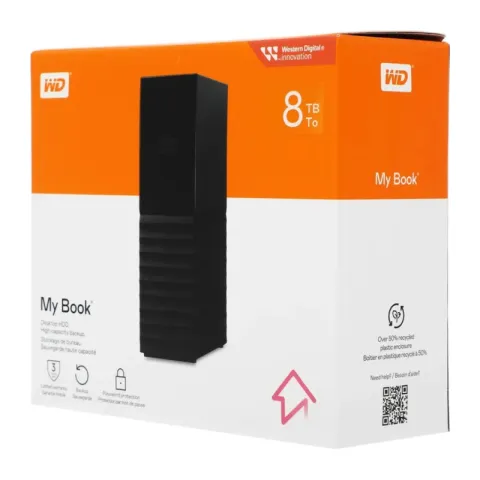 Внешний жесткий диск WD 8TB My Book 5400 RPM USB 3.0 (WDBBGB0080HBK-EESN)