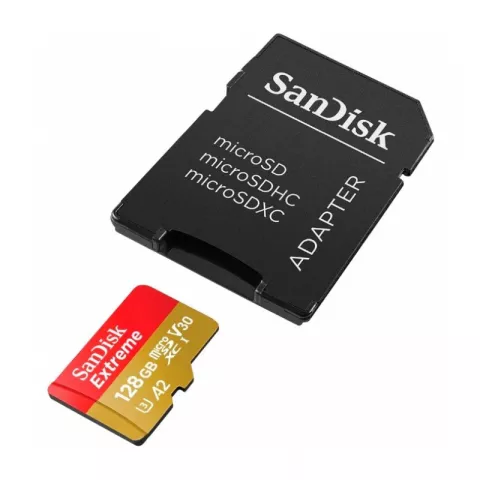 Карта памяти SanDisk Extreme microSDXC Class 10 UHS Class 3 V30 A2 160MB/s 128GB + SD adapter (SDSQXA1-128G-GN6MA)