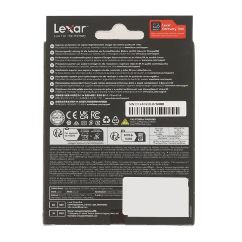 Lexar Professional Gold CFexpress 4.0 Type A 1TB VPG400, R/W 1800/1650 МБ/с (LCAGOLD001T-RNENG)
