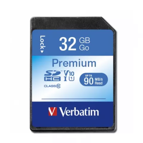 Карта памяти Verbatim SDHC Premium Class 10 80/10 MB/S 32GB 