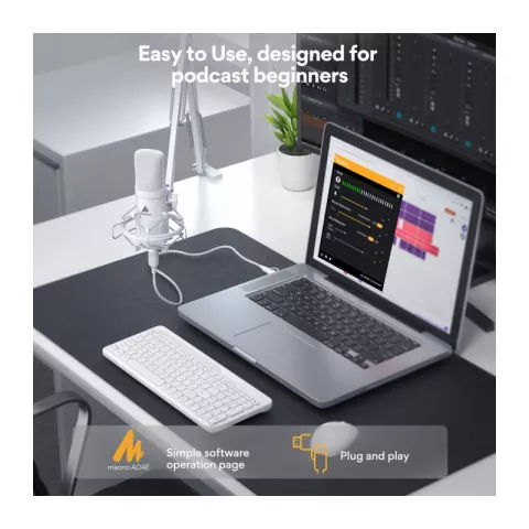 Maono AU-A04E USB-микрофон конденсаторный кардиоидный white