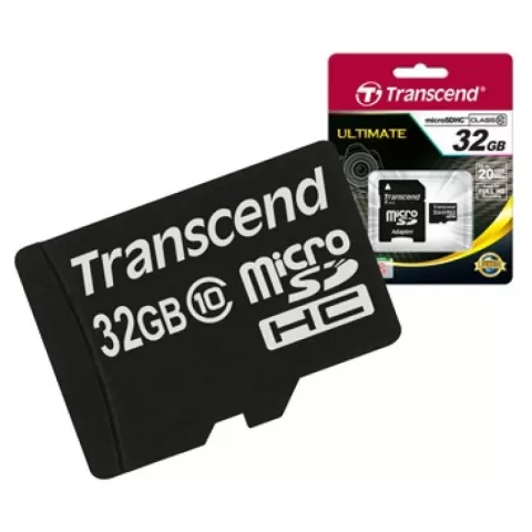 Карта памяти Transcend TS32GUSDHC10 microSDHC 32Gb class 10+SD адаптер