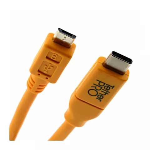 Кабель Tether Tools TetherPro USB-C to 2.0 Micro-B 5-Pin 4.6m Orange (CUC2515-ORG)