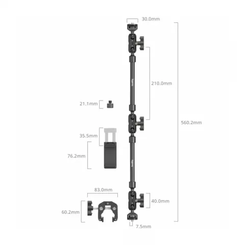 SmallRig 4766 Универсальный держатель-струбцина с кронштейном Magic Arm with Crab Clamp