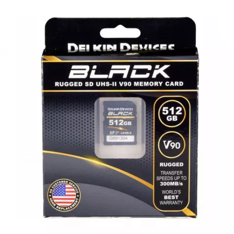 Карта памяти Delkin Devices Black Rugged SDXC 512GB UHS-II V90 R/W 300/250MB/s [DSDBV90512BX]
