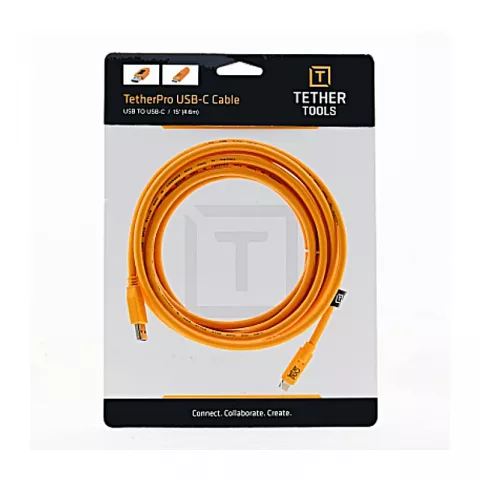 Кабель Tether Tools TetherPro USB 3.0 to USB-C 4.6m Orange (CUC3215-ORG)