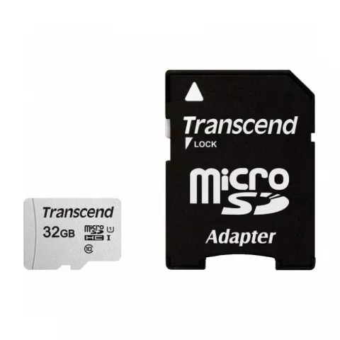 Карта памяти Transcend TS32GUSD300S-A microSDHC 32GB 300S Class 10 UHS-I U1 + SD adapter