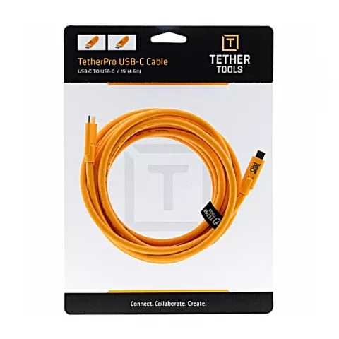 Кабель Tether Tools TetherPro USB-C to USB-C 4.6m Orange (CUC15-ORG)