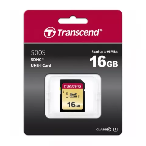 Карта памяти SD 16GB Transcend 500S SDHC UHS-I U1 [TS16GSDC500S]