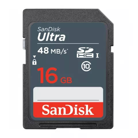 Карта памяти SanDisk Ultra SDHC Class 10 UHS-I 48MB/s 16GB (SDSDUNB-016G-GN3IN)