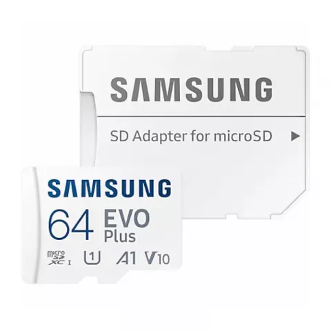 Карта памяти Samsung microSDXC Evo Plus 64Gb UHS-I U1 A1 + ADP 130Mb/s (MB-MC64KA)