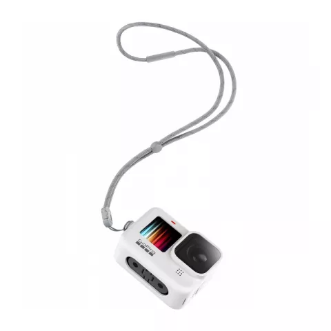Силиконовый чехол с ремешком GoPro Sleeve + Lanyard для HERO 9 / Hero 10 / Hero 11 (ADSST-002) белый