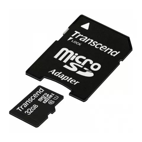 Карта памяти Transcend TS32GUSDU1 microSDHC 32GB class 10 UHS-I + SD адаптер