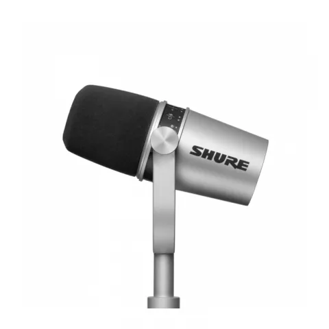 Микрофон Shure MV7-S гибридный динамический кардиоидный, серебро