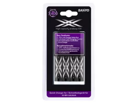 Зарядное устройство Sanyo Eneloop XX MQR06-E-4-3UWXB для АА/ AAA аккумуляторов + 4шт AA 2450mAh