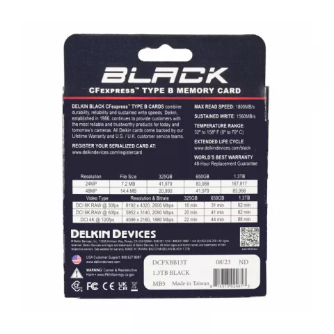 Карта памяти Delkin Devices Black CFexpress Type B 1.3TB [DCFXBB13T]