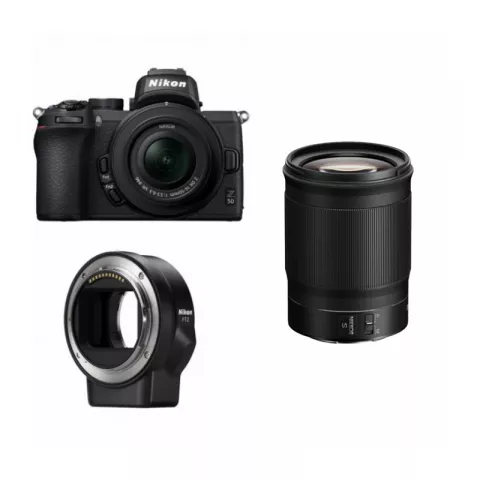 Цифровая фотокамера Nikon Z50 Kit 16-50mm f/3.5-6.3 V + FTZ + Z 85mm f/1.8 S