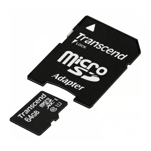 Карта памяти Transcend TS64GUSDU1 microSDXC 64GB class 10 UHS-I + SD адаптер