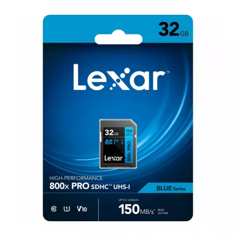 Карта памяти 32Gb Lexar Professional 800x SDHC UHS-I 150MB/s C10 V10 U1 (LSD0800P032G-BNNNG)