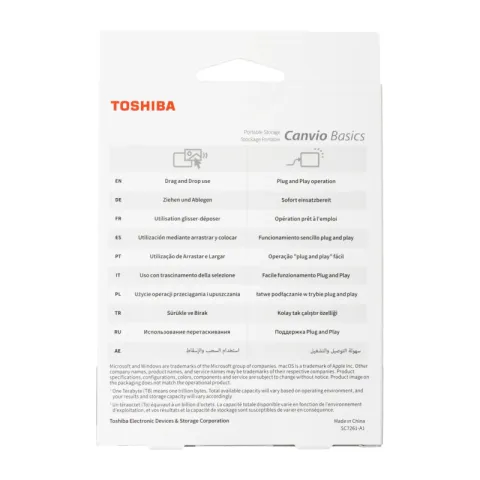Внешний жесткий диск Toshiba Canvio Basics 4TB 2.5