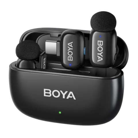 BOYA MINI 2-02 Ультракомпактная двухканальная радиосистема с разъемом USB-C и с зарядным кейсом