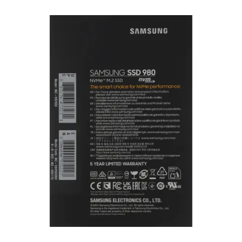 Твердотельный накопитель Samsung SSD 1TB 980 EVO M.2  NVMe (MZ-V8V1T0BW)