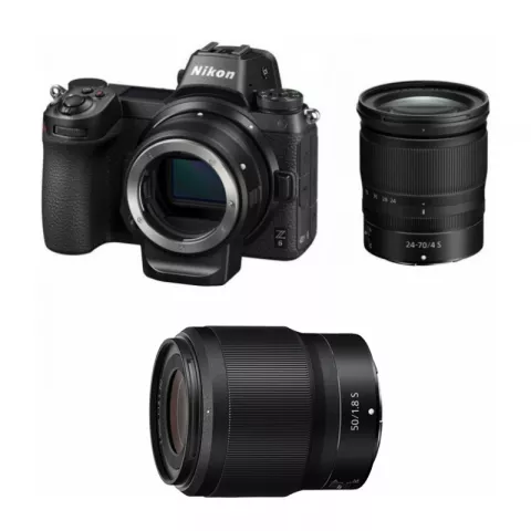 Цифровая фотокамера Nikon Z6 Kit  Z 24-70mm f/4 S + переходник FTZ + Z 50mm f/1.8 S