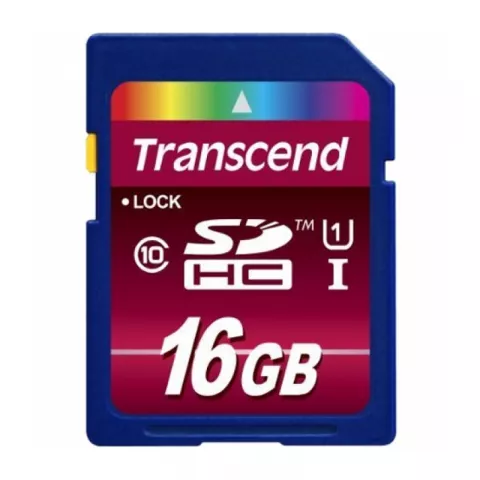 Карта памяти SD 16GB Transcend SDHC Card Class 10 UHS-I TS16GSDHC10U1 (90/40 MB/s)