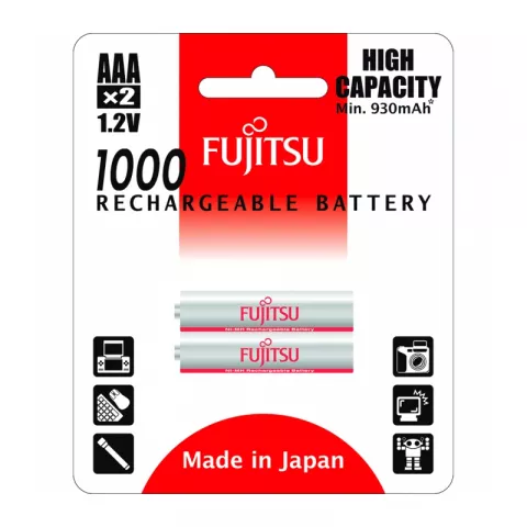 Аккумулятор Fujitsu HR-4UAEU(2B) ААА, 1000 мАч, 1.2В, 2 шт (в блистере)